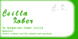csilla kober business card